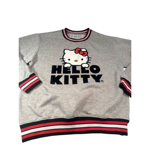 Hello Kitty Sweatshirt Women Sanrio Crewneck Fleece Graphic Logo Pullover - Picture 2 of 14